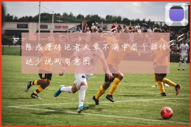 陈戌源对记者文章不满中层干部传达少说两句意图